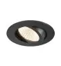 SLV New Tria 68 Spot Aluminium Zwart Rond 8.3W 705lm 60D - 927 Zeer Warm Wit | Zaagmaat 68mm -  Beste Kleurweergave - Dimbaar 